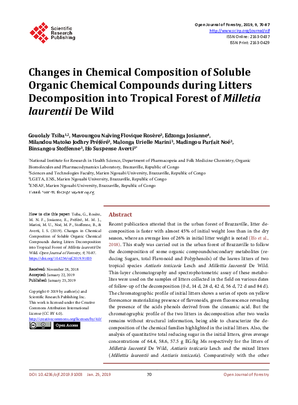 (PDF) Changes in Chemical Composition of Soluble Organic Chemical ...