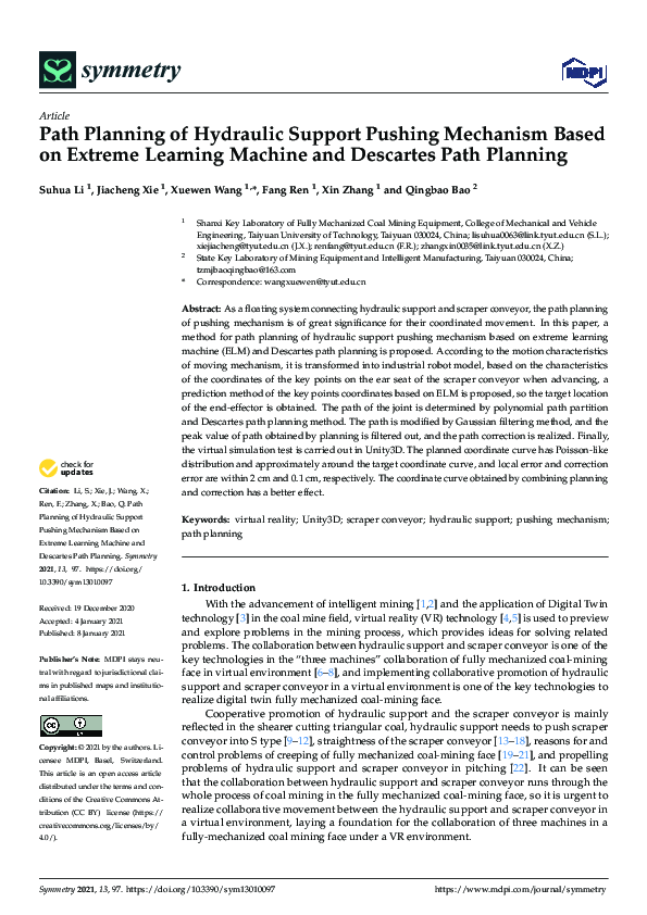 (PDF) Path Planning of Hydraulic Support Pushing Mechanism Based on ...