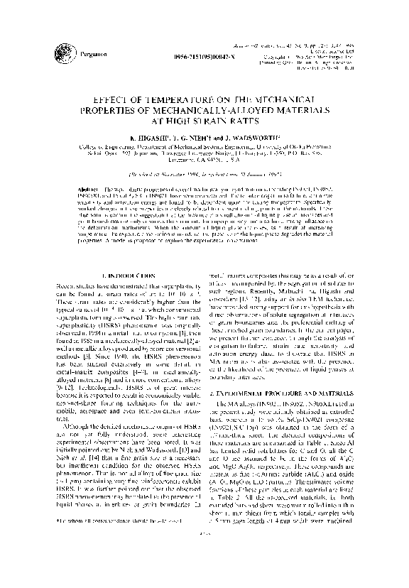 (PDF) Effect of temperature on the mechanical properties of ...