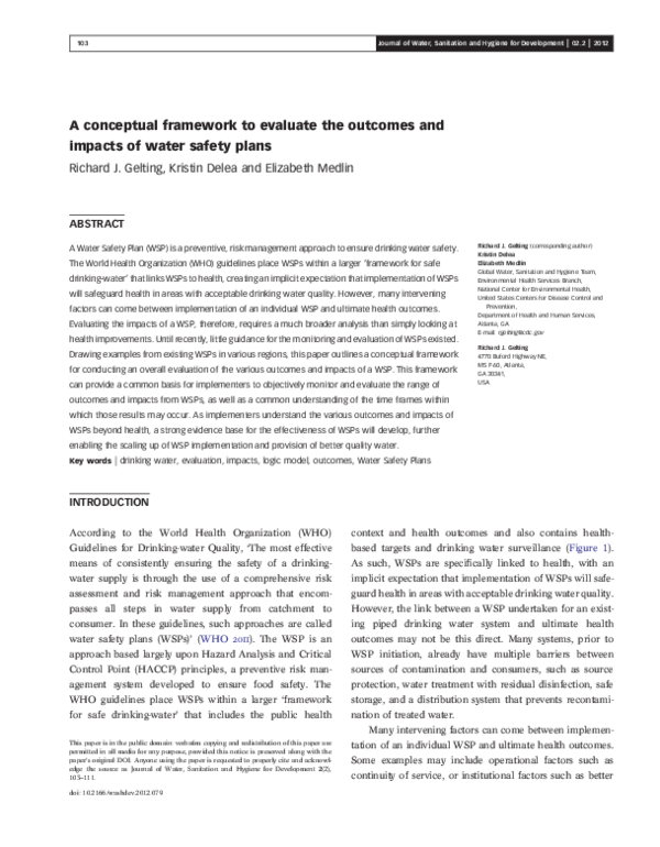 (PDF) A conceptual framework to evaluate the outcomes and impacts of ...