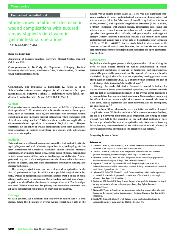 (PDF) Study shows insufficient decrease in wound complications with ...