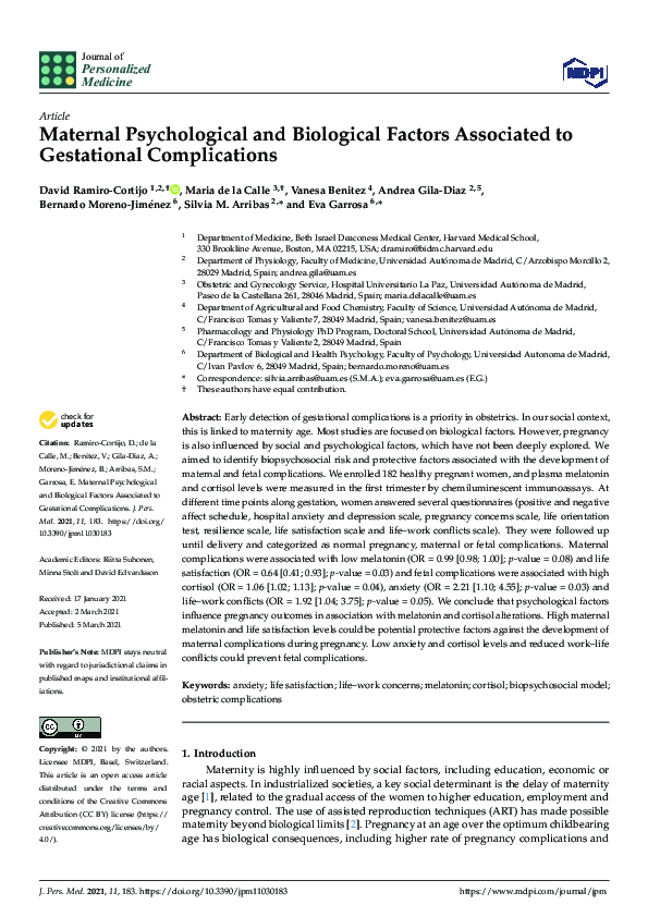 (PDF) Maternal Psychological and Biological Factors Associated to ...