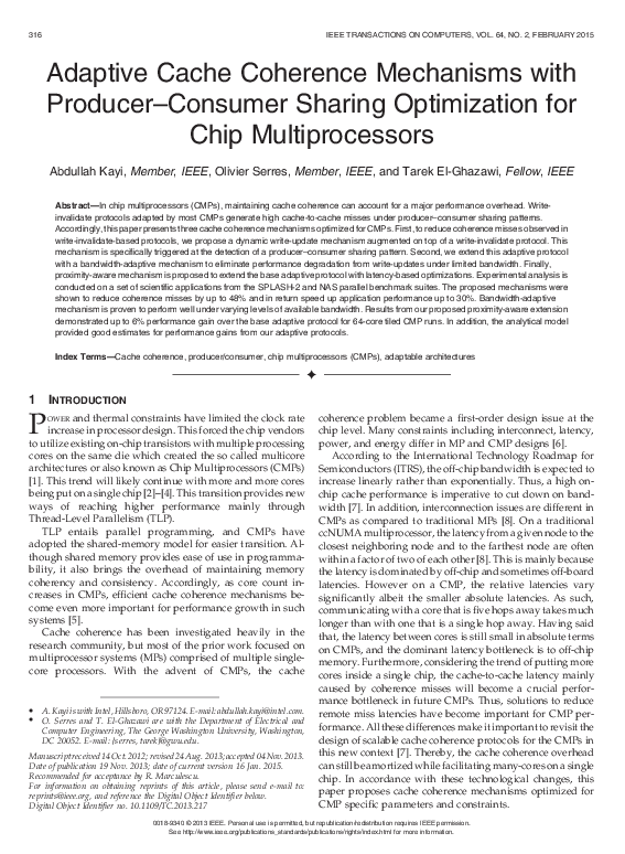 (PDF) Adaptive Cache Coherence Mechanisms with Producer-Consumer ...