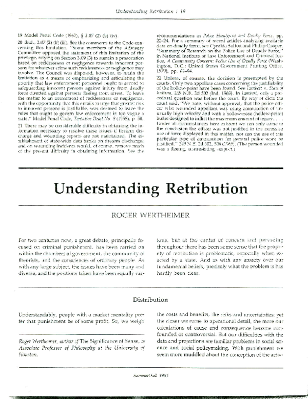(PDF) Understanding retribution
