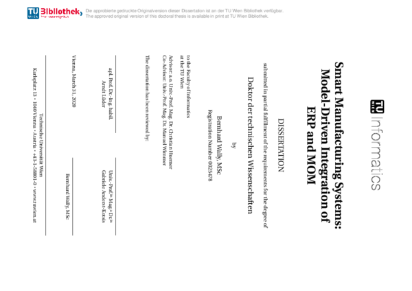 (PDF) Smart Manufacturing Systems: Model-Driven Integration of ERP and MOM