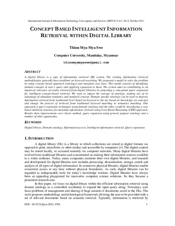 (PDF) Concept Based Intelligent Information Retrieval Within Digital ...