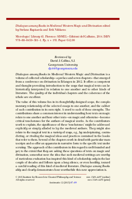 (PDF) Dialogues among Books in Medieval Western Magic and Divination