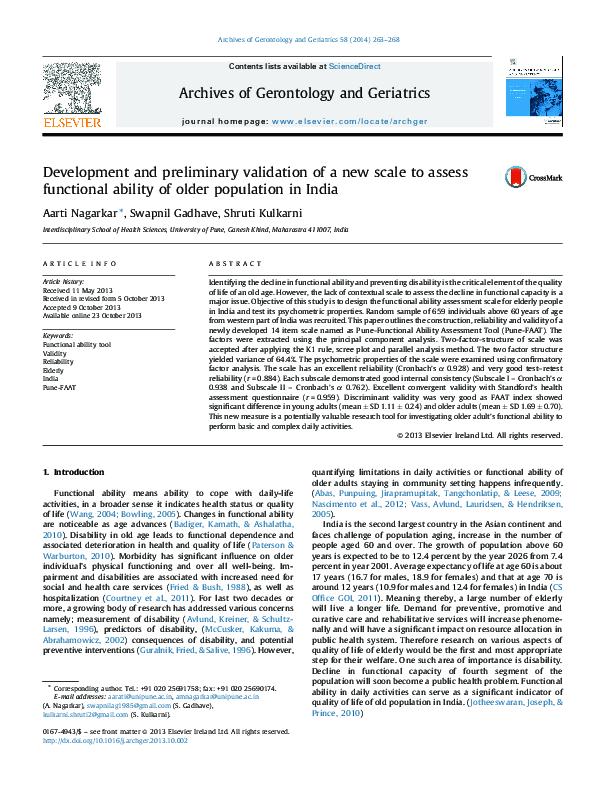 (PDF) Development and preliminary validation of a new scale to assess ...