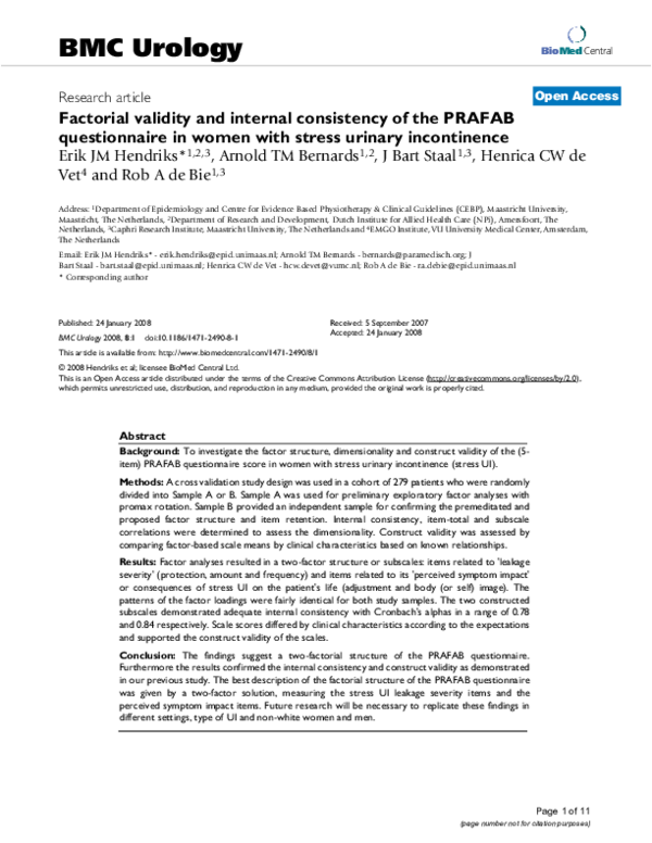 (PDF) Factorial validity and internal consistency of the PRAFAB ...