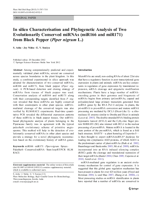 (PDF) In silico Characterisation and Phylogenetic Analysis of Two ...