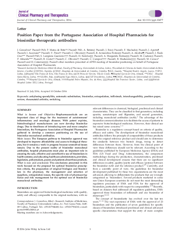 (PDF) Position Paper from the Portuguese Association of Hospital ...