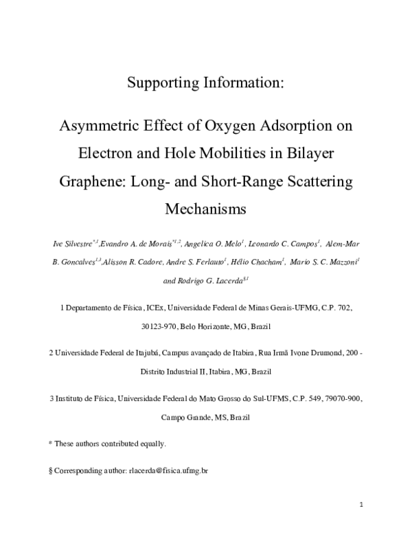 (PDF) Asymmetric Effect of Oxygen Adsorption on Electron and Hole ...