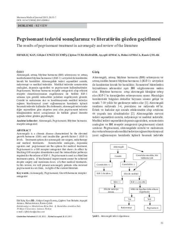 (PDF) The Results Of Pegvisomant Treatment In Acromegaly And Review of