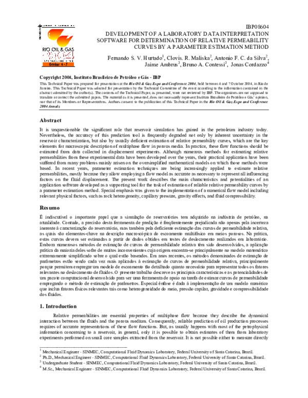 (PDF) For Determination of Relative Permeability Curves by a Parameter ...