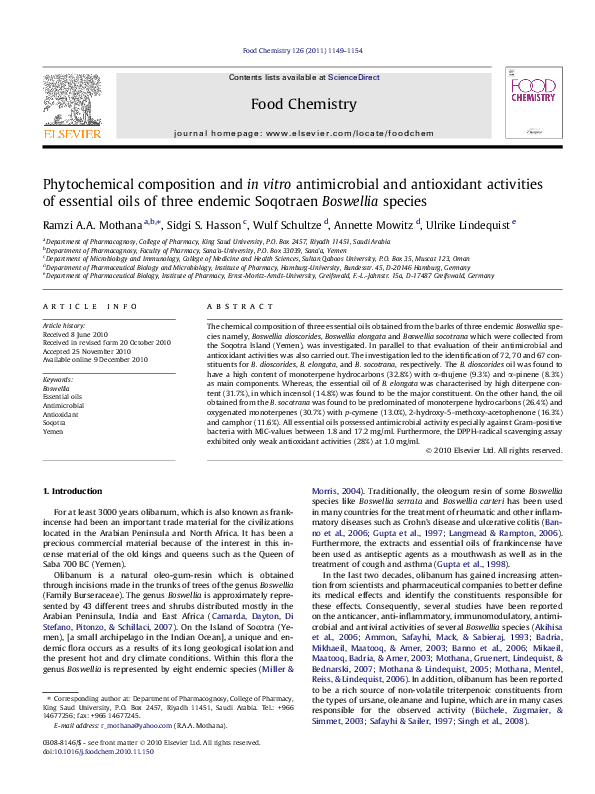 (PDF) Phytochemical composition and in vitro antimicrobial and ...