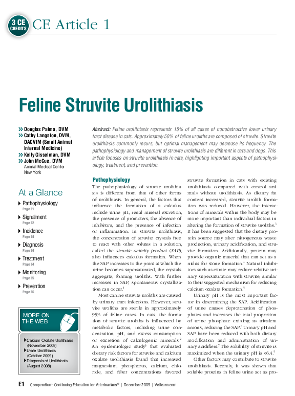 Picture of (PDF) Feline struvite urolithiasis