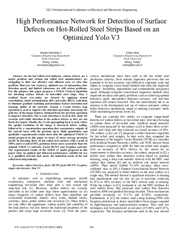 (PDF) High Performance Network for Detection of Surface Defects on Hot ...