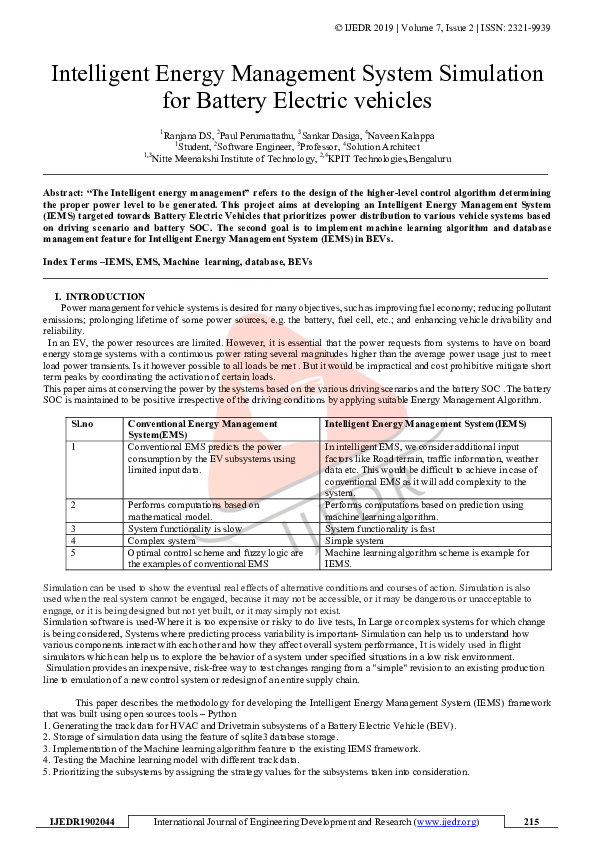 (PDF) Intelligent Energy Management System Simulation for Battery ...