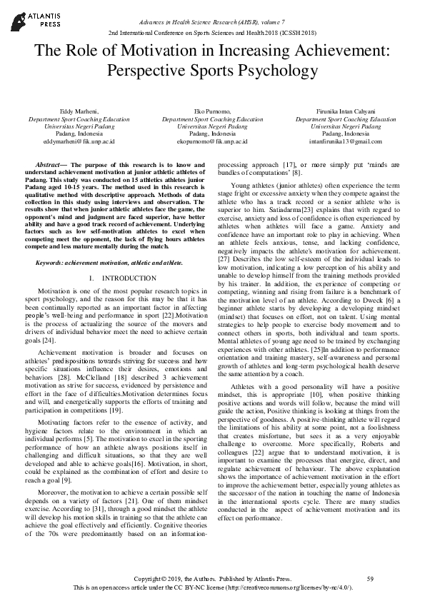 (PDF) The Role of Motivation in Increasing Achievement: Perspective ...