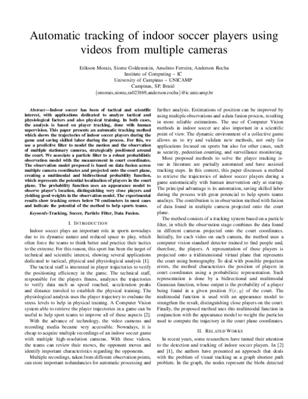 (PDF) Automatic Tracking of Indoor Soccer Players Using Videos from ...