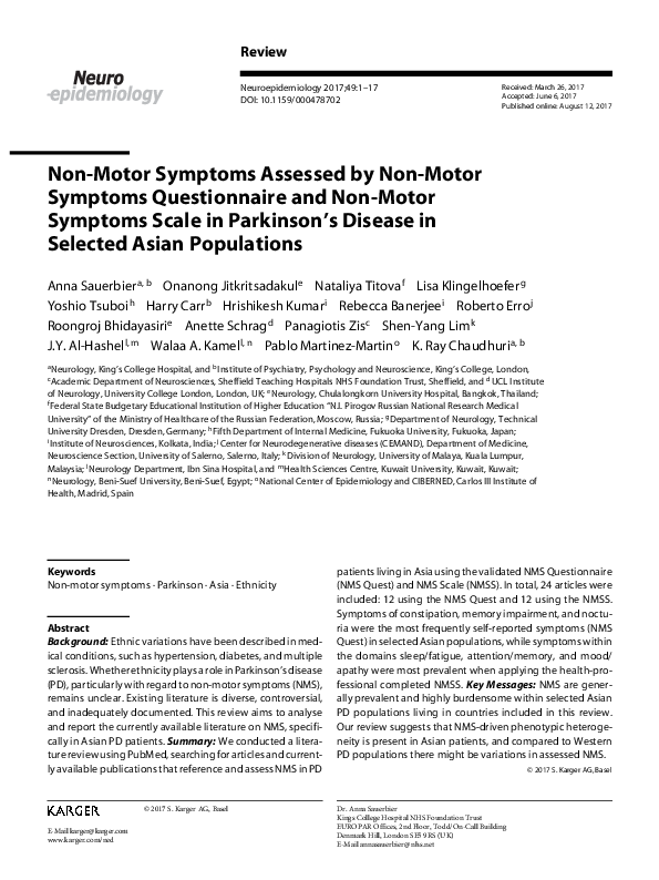 (PDF) Non-Motor Symptoms Assessed by Non-Motor Symptoms Questionnaire ...