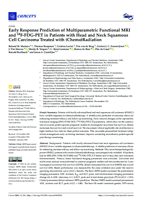 (PDF) Early Response Prediction of Multiparametric Functional MRI and ...