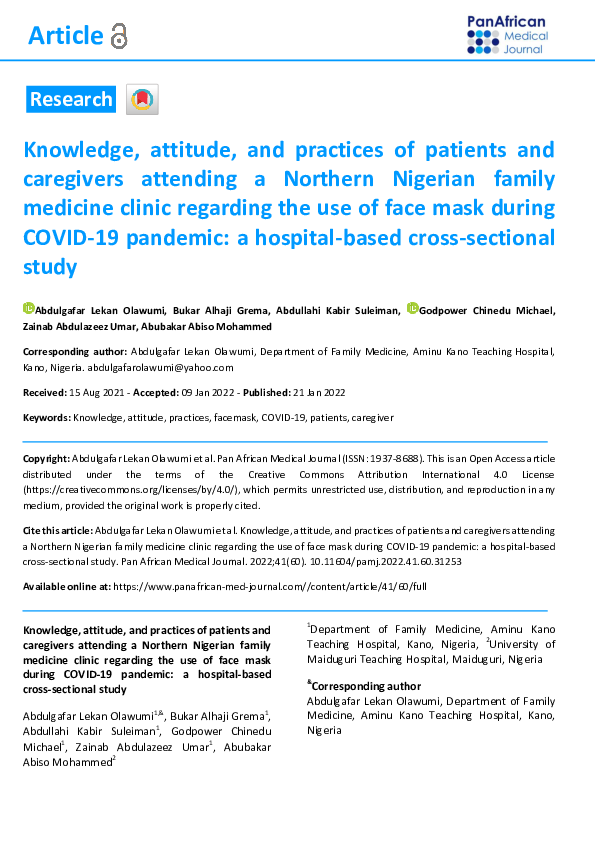 (PDF) Knowledge, attitude, and practices of patients and caregivers ...