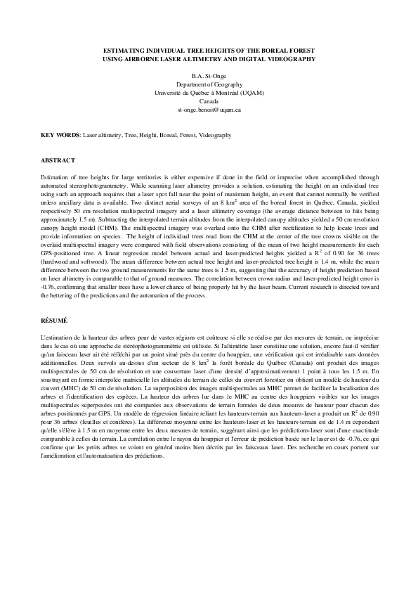 (PDF) Estimating individual tree heights of the boreal forest using ...