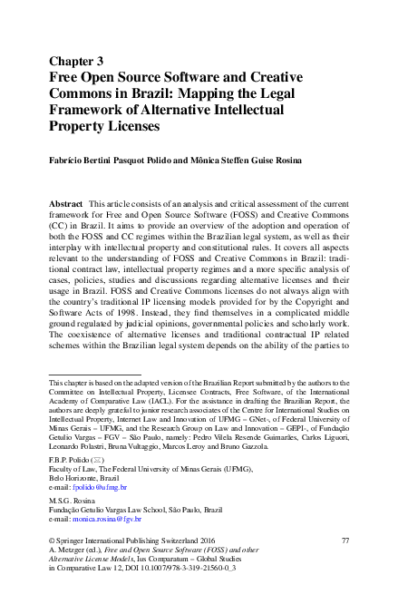 (PDF) Free Open Source Software and Creative Commons in Brazil: Mapping ...
