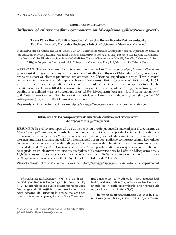 (PDF) Influence of culture medium components on Mycoplasma ...