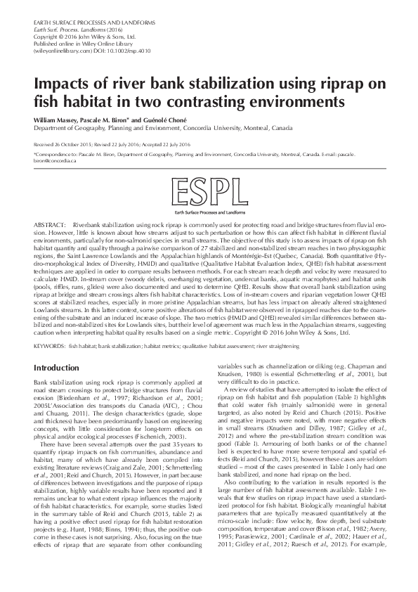 (PDF) Impacts of river bank stabilization using riprap on fish habitat ...