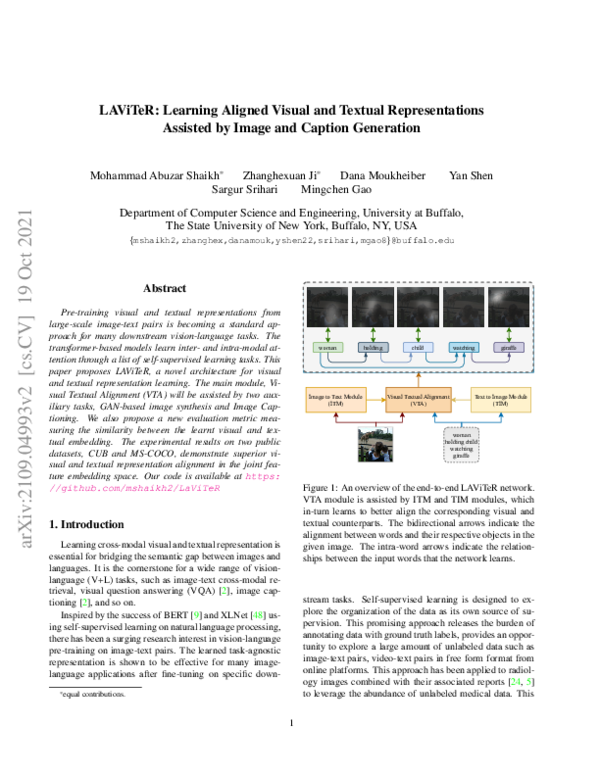 (PDF) LAViTeR: Learning Aligned Visual and Textual Representations ...