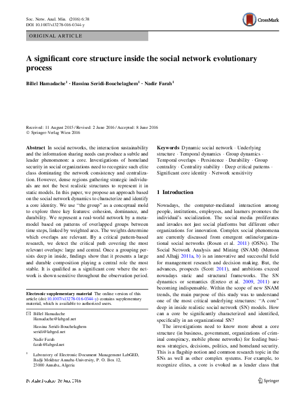 (PDF) A significant core structure inside the social network ...