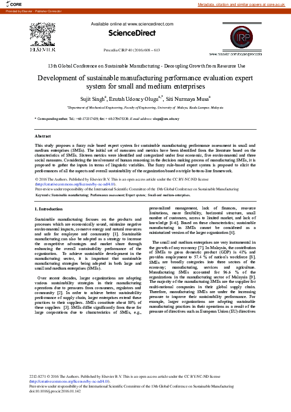 (PDF) Development of Sustainable Manufacturing Performance Evaluation ...