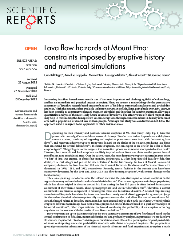 (PDF) Near-real-time forecasting of lava flow hazards during the 12-13 ...