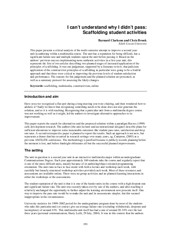 (PDF) Scaffolding student activities