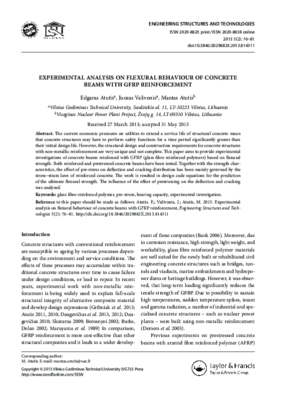 (PDF) Experimental analysis on flexural behaviour of concrete beams ...