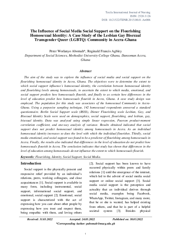 (PDF) The Influence of Social Media Social Support on the Flourishing ...