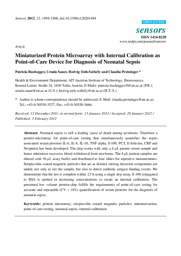 (PDF) Miniaturized Protein Microarray with Internal Calibration as ...