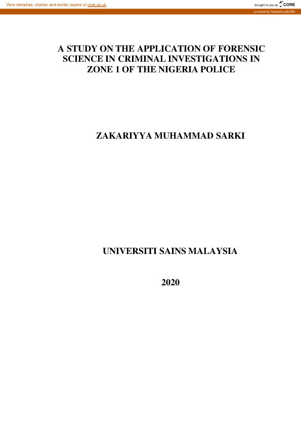 Application Of Forensic Science
