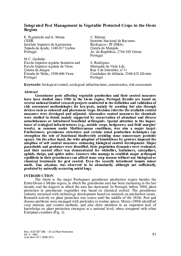 (PDF) Integrated Pest Management in Vegetable Protected Crops in the ...