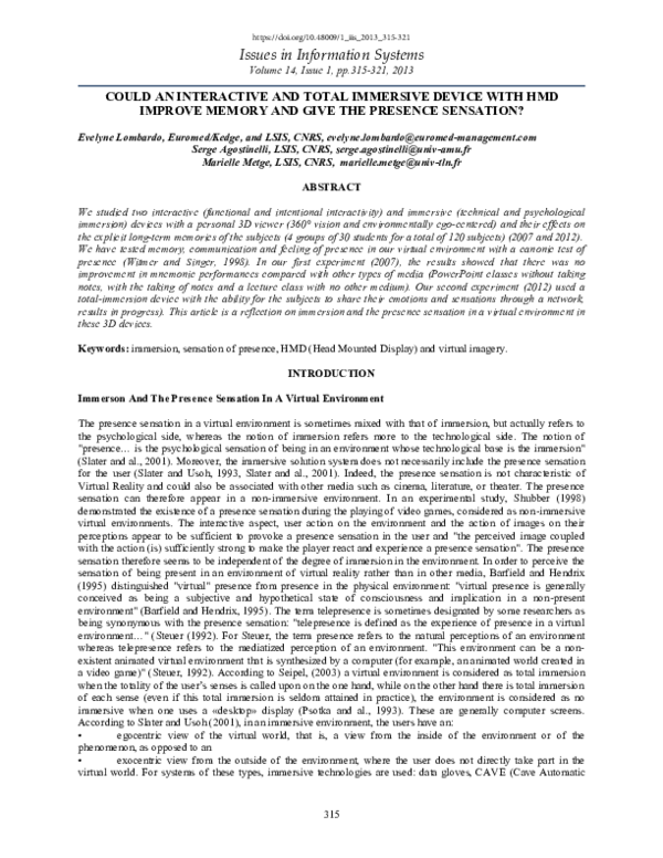 (PDF) Could an interactive and total immersive device with hmd improve ...