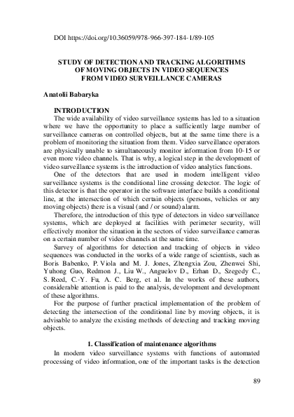 (PDF) Study of Detection and Tracking Algorithms of Moving Objects in ...