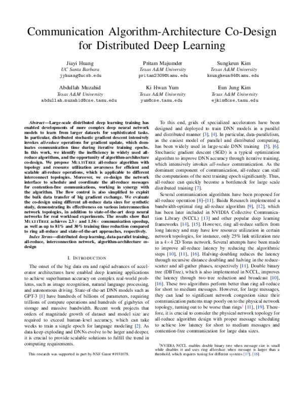 (PDF) Communication Algorithm-Architecture Co-Design for Distributed ...