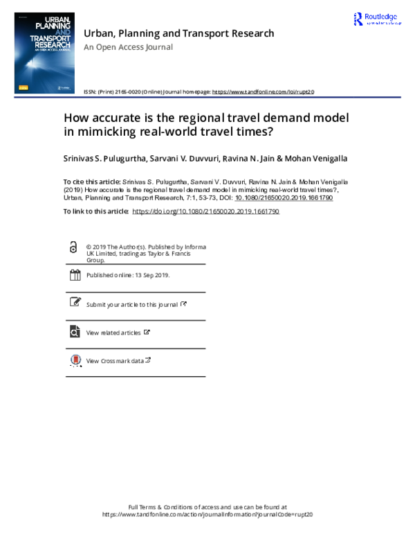 (PDF) How accurate is the regional travel demand model in mimicking ...