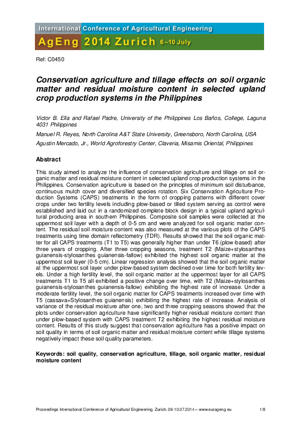 (PDF) Conservation agriculture increases soil organic carbon and ...