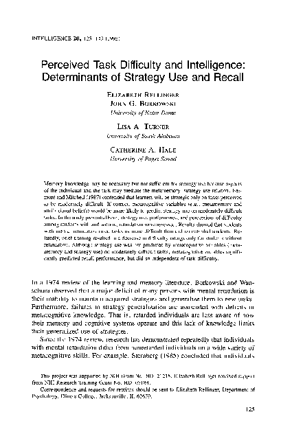 (PDF) Perceived task difficulty and intelligence: Determinants of ...