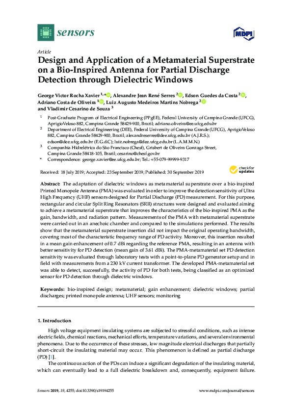 (PDF) Design and Application of a Metamaterial Superstrate on a Bio