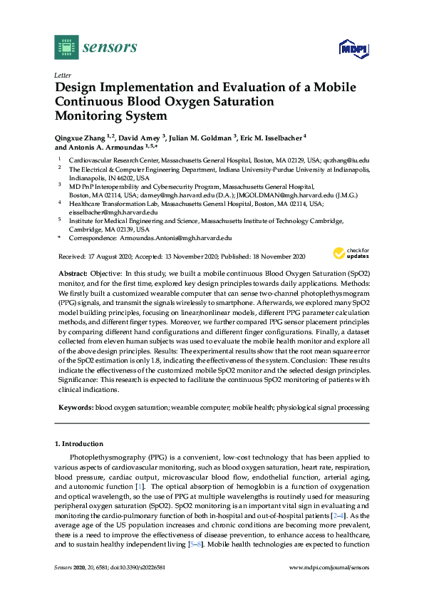 (PDF) Design Implementation and Evaluation of a Mobile Continuous Blood ...