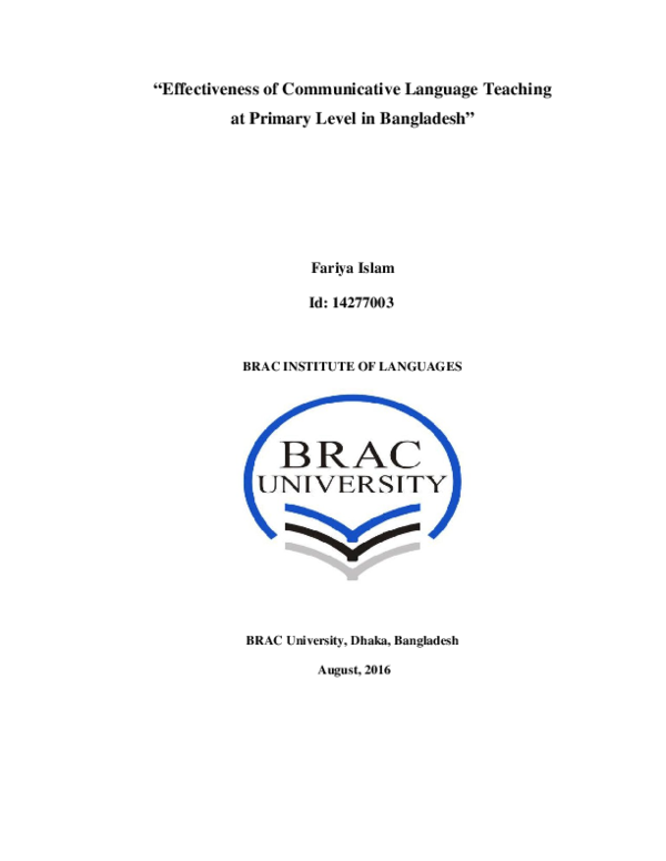 (PDF) Effectiveness of communicative language teaching at primary level ...